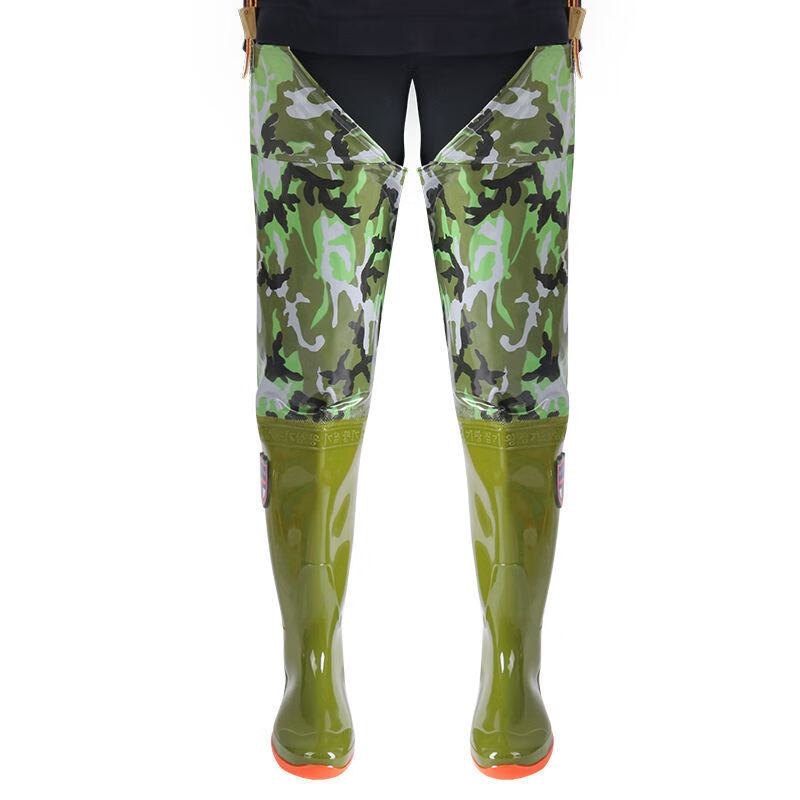 底农田栽秧水靴水田袜超高筒下水裤涉水裤捕鱼胶鞋 蓝色插秧靴(40cm)