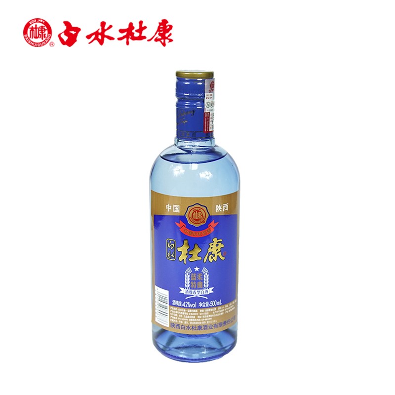 白水杜康蓝柔特曲纯粮酿造白酒整箱装 42度 500mL 12瓶 清雅香型