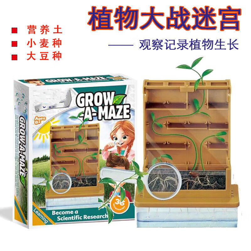 好沐音(haomuyin)幼儿园科学实验观察盒植物大战迷宫儿童种子种植生长
