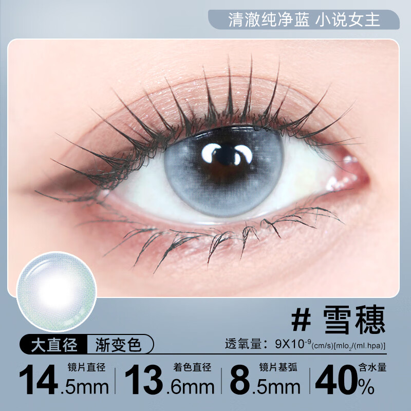 Sweet Color美瞳半年抛2片显色果冻无锁边灰色大直径彩色隐形近视眼镜 【经典款】风之谷 0度