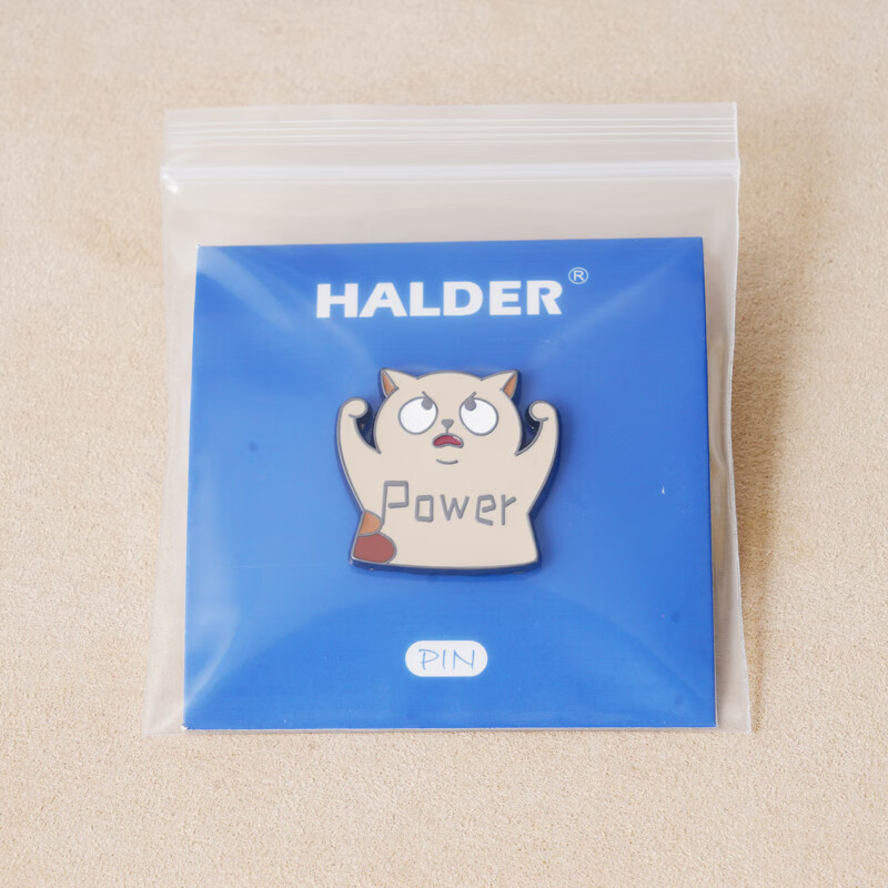 海洛迪 多肉猫power力量徽章健身运动肌肉大力士代表胸针强壮胸章