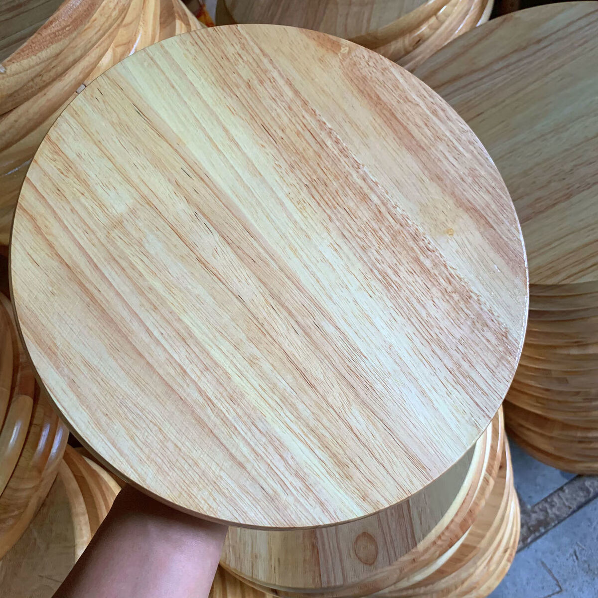 温典实木木板凳面木头面板家用橡木板凳面餐桌凳面饭店凳板圆凳子加