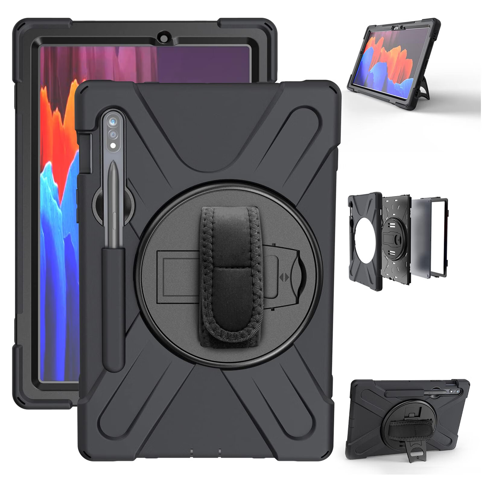 ORIbox Corsair 三星 Galaxy Tab S8 / Tab S7 11 英寸 重型坚固保护 3 合 1 防震缓冲垫