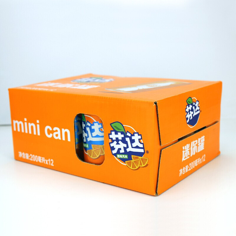 京东特价APP: 可口可乐（Coca-Cola） 芬达Fanta Mini橙味汽水 整箱装 200ml*12罐