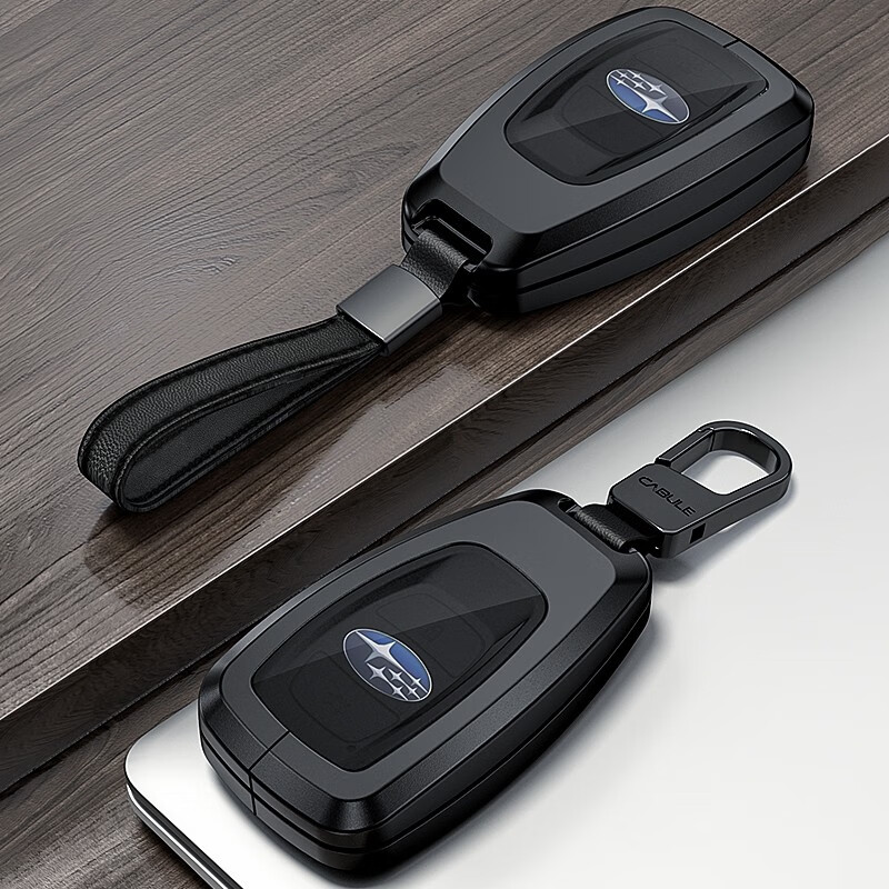 猛速适用斯巴鲁钥匙套新森林人专用钥匙包傲虎包XV扣男女高档汽车壳 斯巴鲁A款【亮黑色】+高档方扣