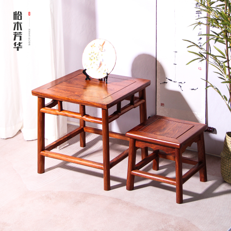 怡木芳华 红木家具非洲花梨（学名：刺猬紫檀） 新中式实木茶几茶台角几茶桌阳台茶水架边几茶桌家用 （一套）桌子1个+凳子2个怎么样,好用不?