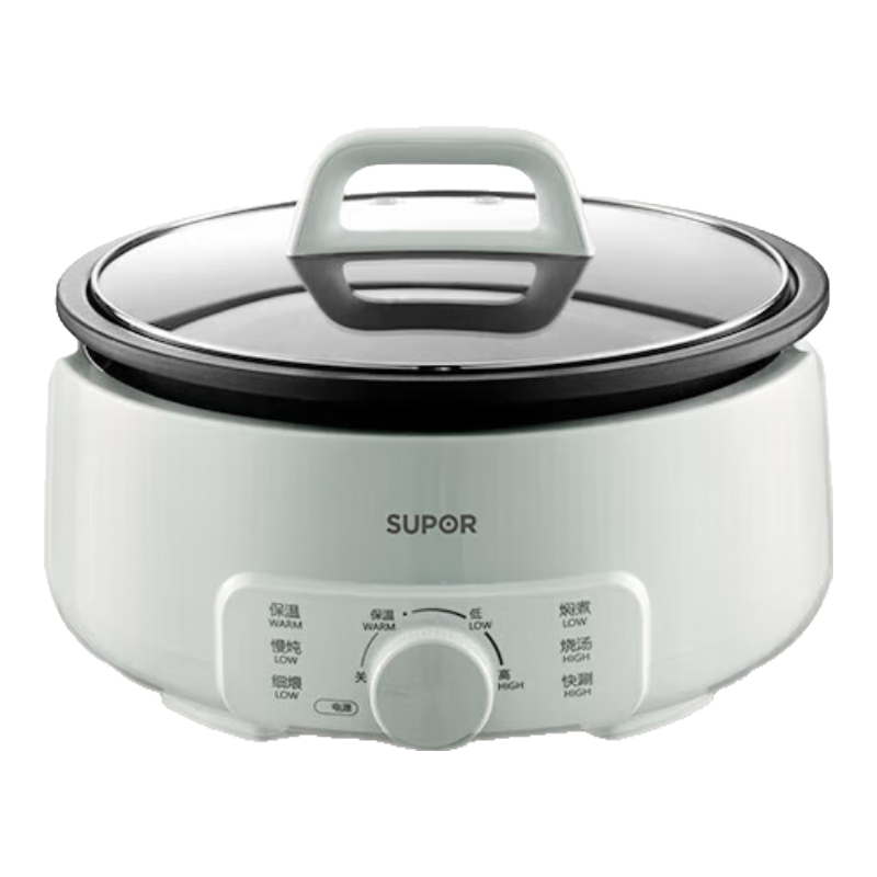 苏泊尔（SUPOR）电火锅电煮锅火锅专用锅家用电锅多功能电热锅分体式可拆洗炒锅3L黄金容量火锅家用电煮锅电炒锅 3L 浅绿色 H30YK786