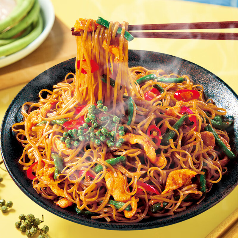 速食干拌面懒人食品早餐夜宵免煮方便面 猪肉豆角2 猪肉香辣1 回锅肉1