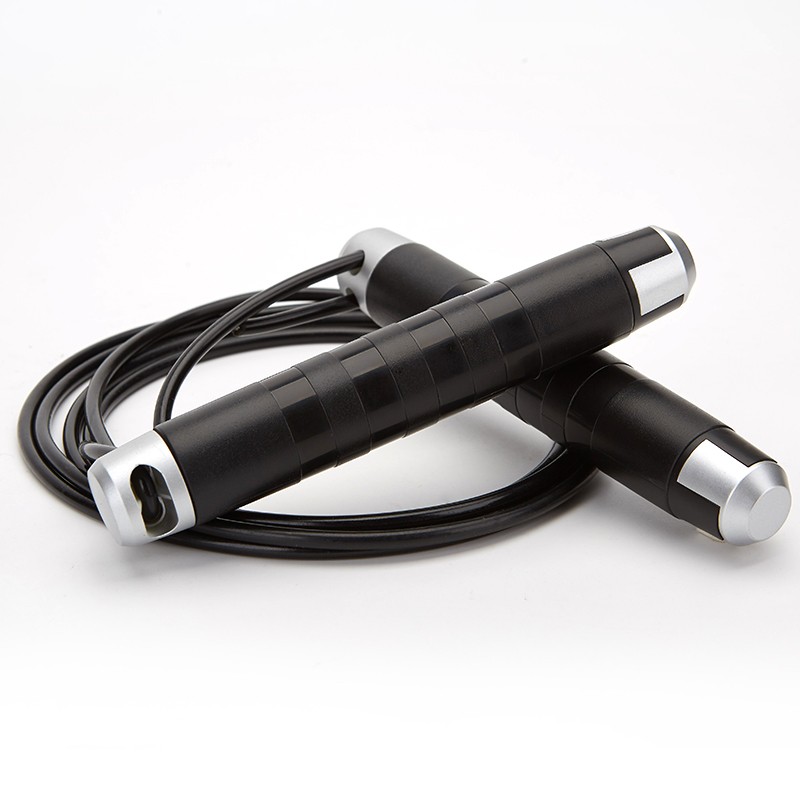 蒂尔士 跳绳成人减肥健身儿童学生中考考试轴承负重手柄钢丝绳子  魅力银负重款钢丝绳+备绳