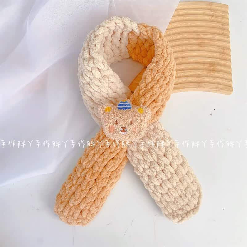 萌依儿(mengyier)小熊围巾材料包小熊围巾编织材料包围巾diy冬季保暖