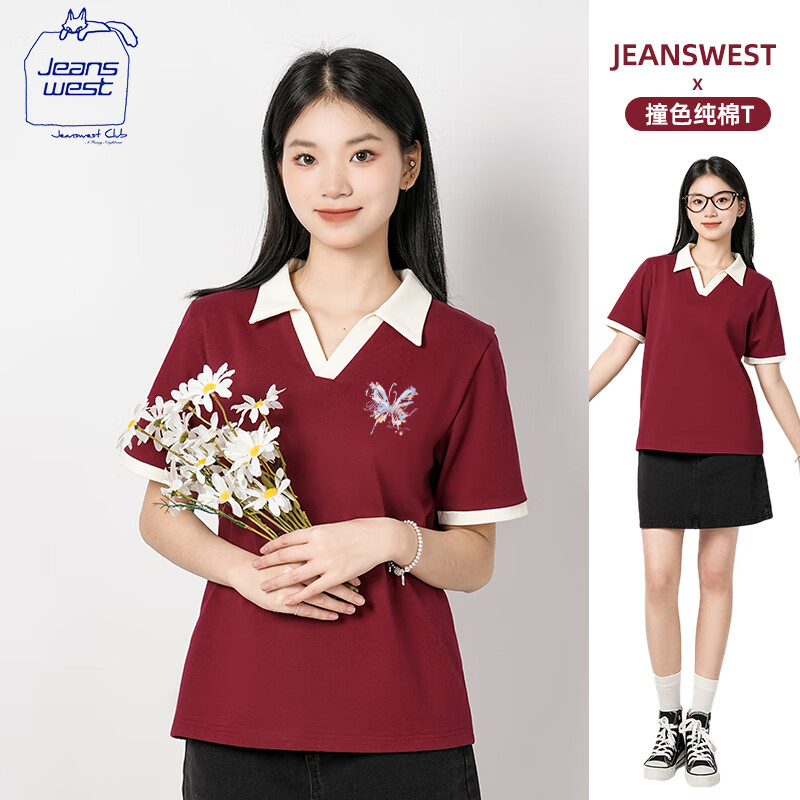 ���ڲ�����JEANSWEST CLUB��ά˹ײɫPolo�����t��Ů2025���¿��ļ���������С������