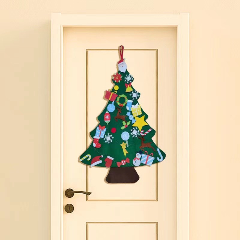 【圣诞精选】毛毡圣诞树diy圣诞节装饰品场景布置儿童手工材料包橱窗氛围挂饰 毛毡圣诞树