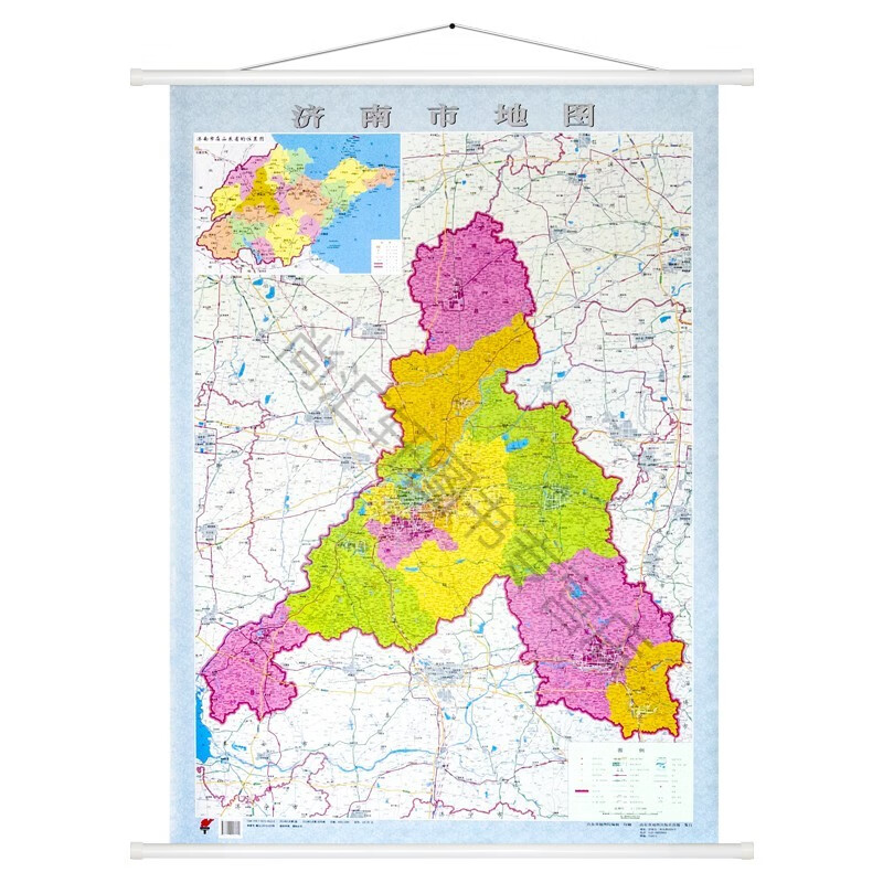 1*0.8米 双面覆膜防水 济南市交通地图 全域