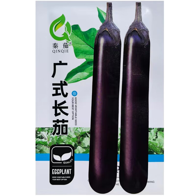 广式紫红长茄种籽子早熟高产抗病耐热大果油亮茄子 广式长茄1000粒*1