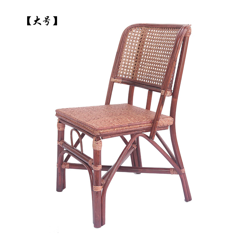 鹤吟居天然编织藤椅老人单人靠背椅手工小滕椅家用室内阳台休闲躺椅