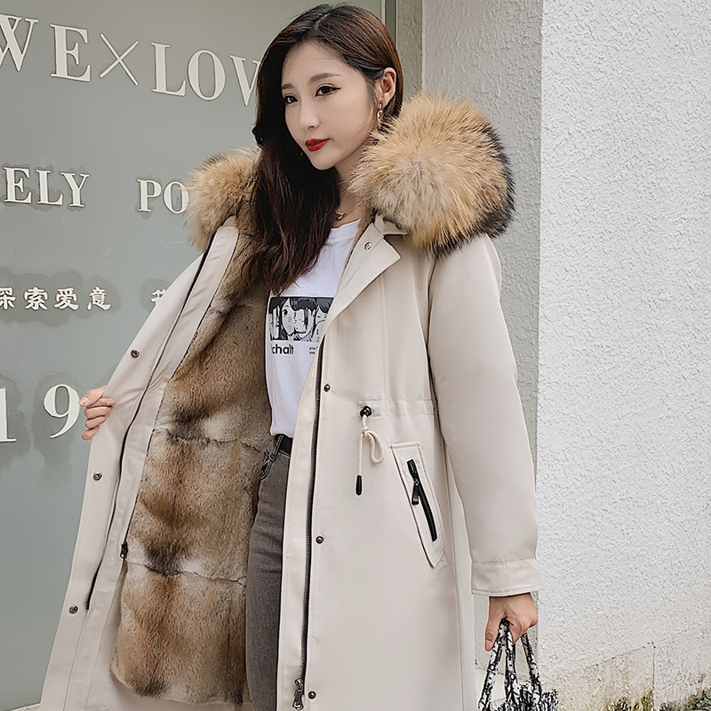 毛中长款貂皮可拆卸内胆冬季海宁轻奢品牌女装洋气过年衣服女士乐卉