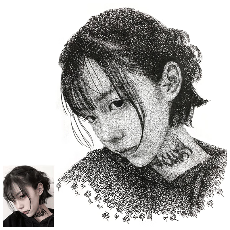 泰瑞格手写名字画像人物人像文字作画真人照片定制生日礼物创意
