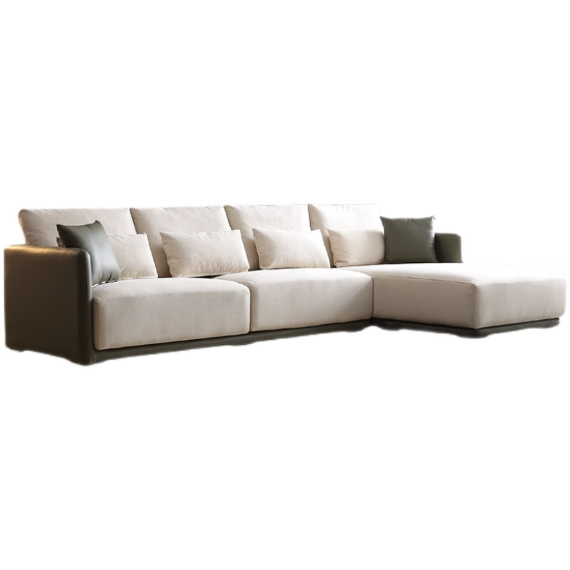 熊先森家具 2022年新款意式极简轻奢贵妃纳米科技布沙发小户型客厅北欧简约现代转角布艺沙发 单人位【88*90*85cm】 皮+磨砂科技布