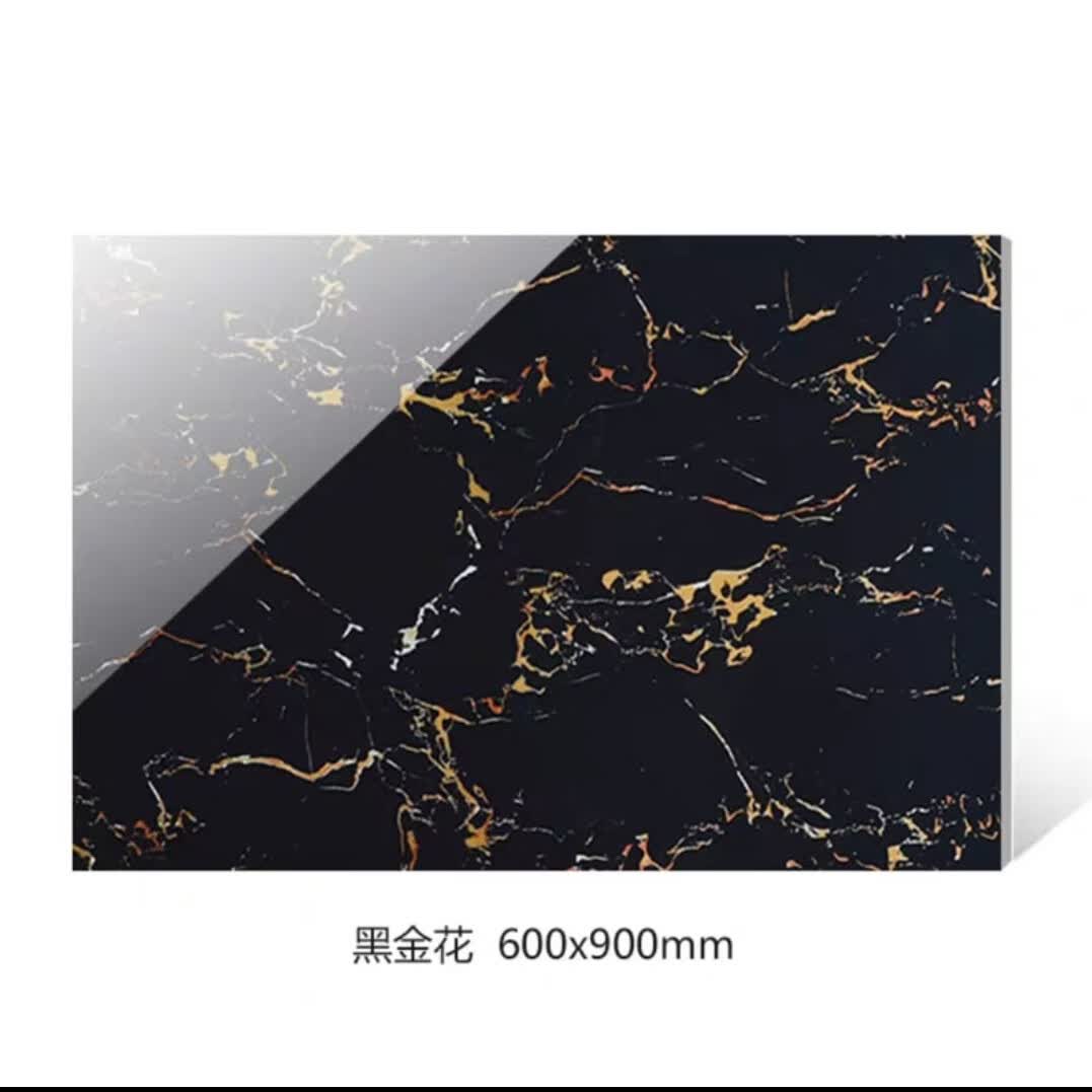 帝狼客厅地砖1米黑金花大理石瓷砖600×900全抛釉地板砖过门石门槛石