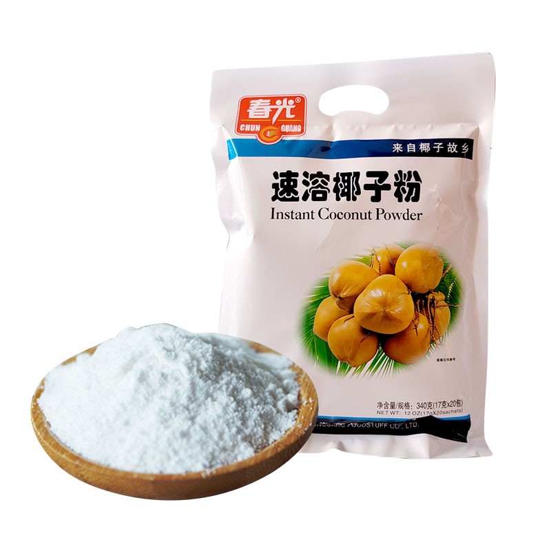 海南特产春光速溶椰子粉袋装340g(17g*20包)纯椰子粉罐装400g冲饮品