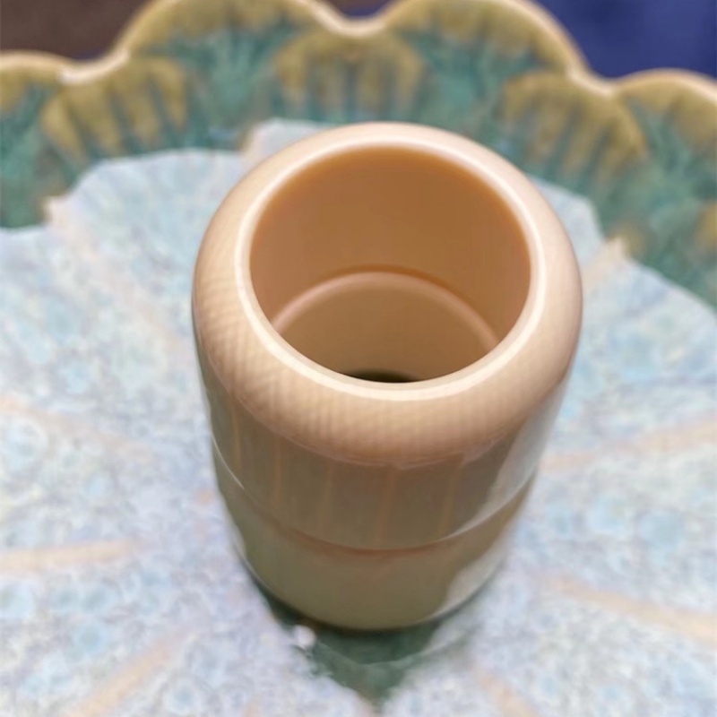 允茹果冻满纹猛犸象牙扳指戒指 猛犸指环 牙雕情侣款圈口定制 果冻满