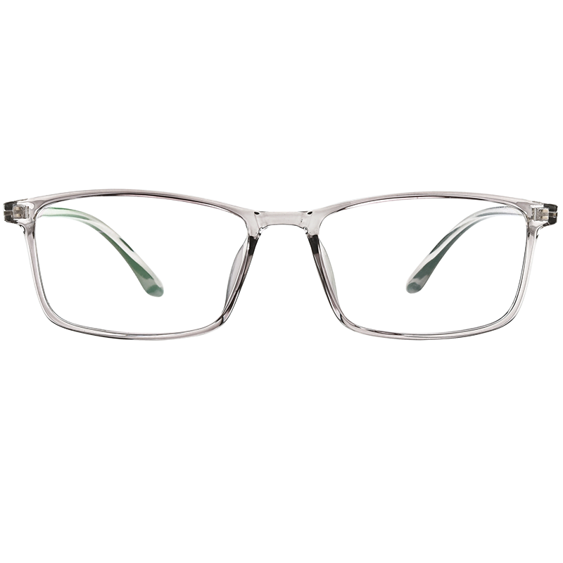 镜邦防蓝光平光眼镜TR超轻镜架男女通用可配有度数近视眼镜6653透明灰