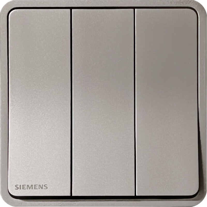 西门子开关睿绎单双控开关usb五孔16a空调插座面板星辉银灰色 三开单