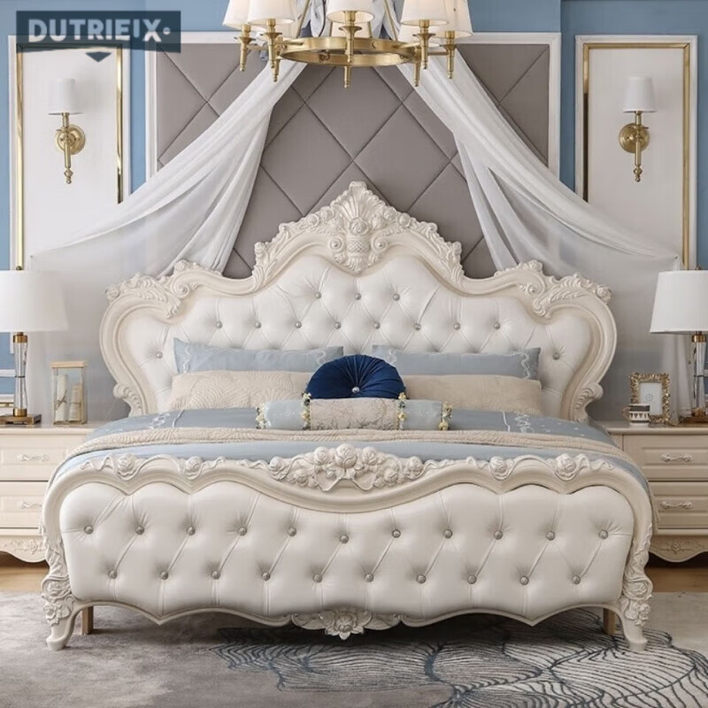 8m实木框架公主床白色欧式 单床/物流点自提 1800mm*2000mm 框架结构