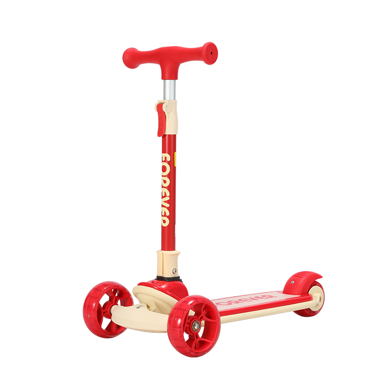 永久(FOREVER)兒童滑板車寶寶滑行車溜溜車小孩踏板車滑滑車閃光輪免安裝番茄紅