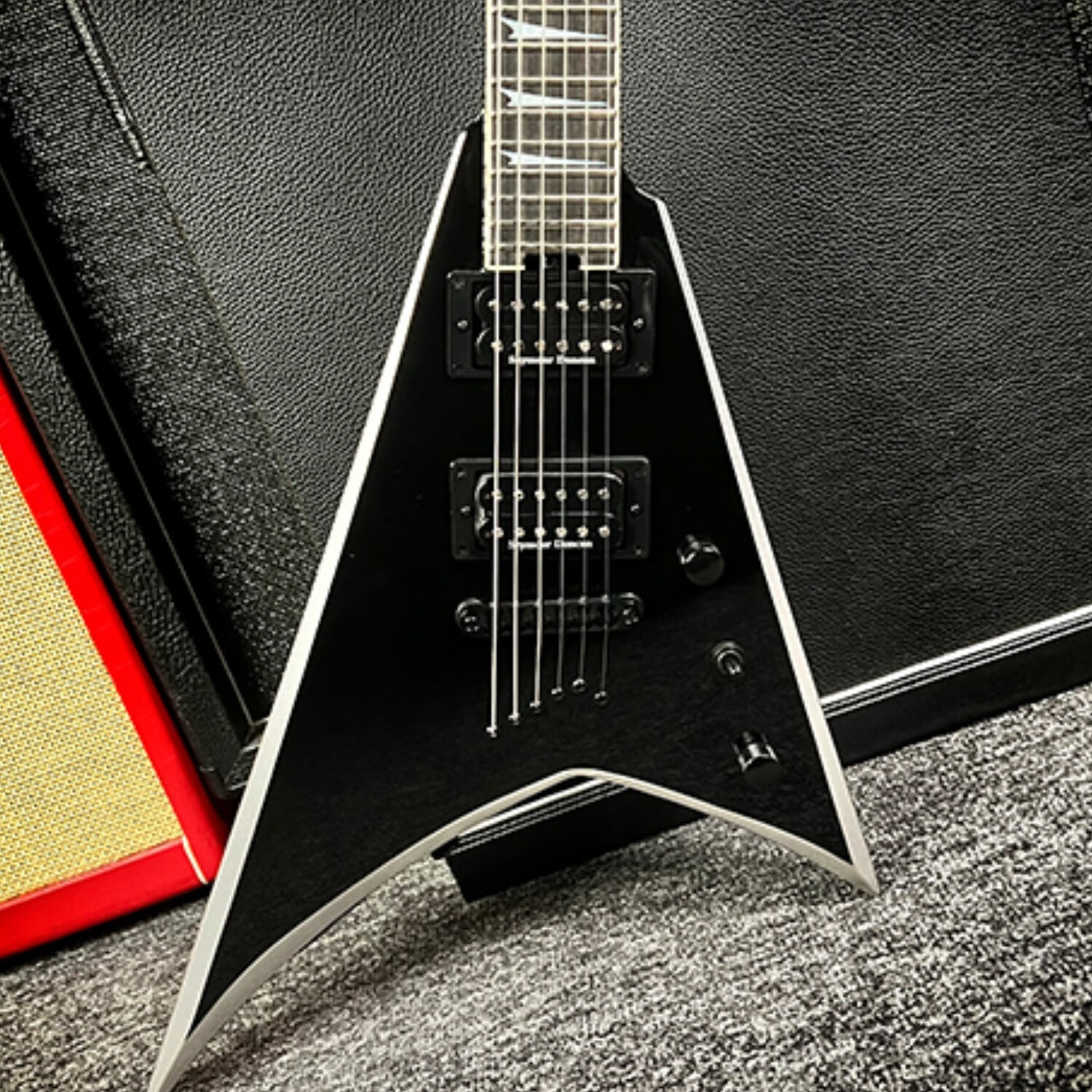HND2024新款 HND RSR FR叉子电吉他大双摇 Jackson RR 40英寸RSR银角大王黑银固定琴桥