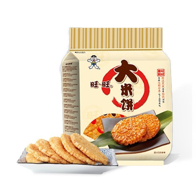旺旺 仙貝雪餅大米餅400g 經(jīng)典辦公出游休閑膨化零食品點(diǎn)心小吃 大米餅400g