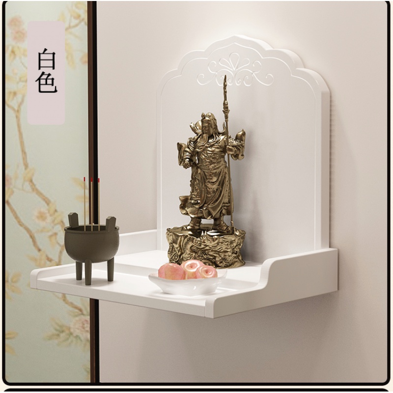 放香炉的架子放观音菩萨架挂墙摆香炉佛像供位迷你简易佛龛架子 白色