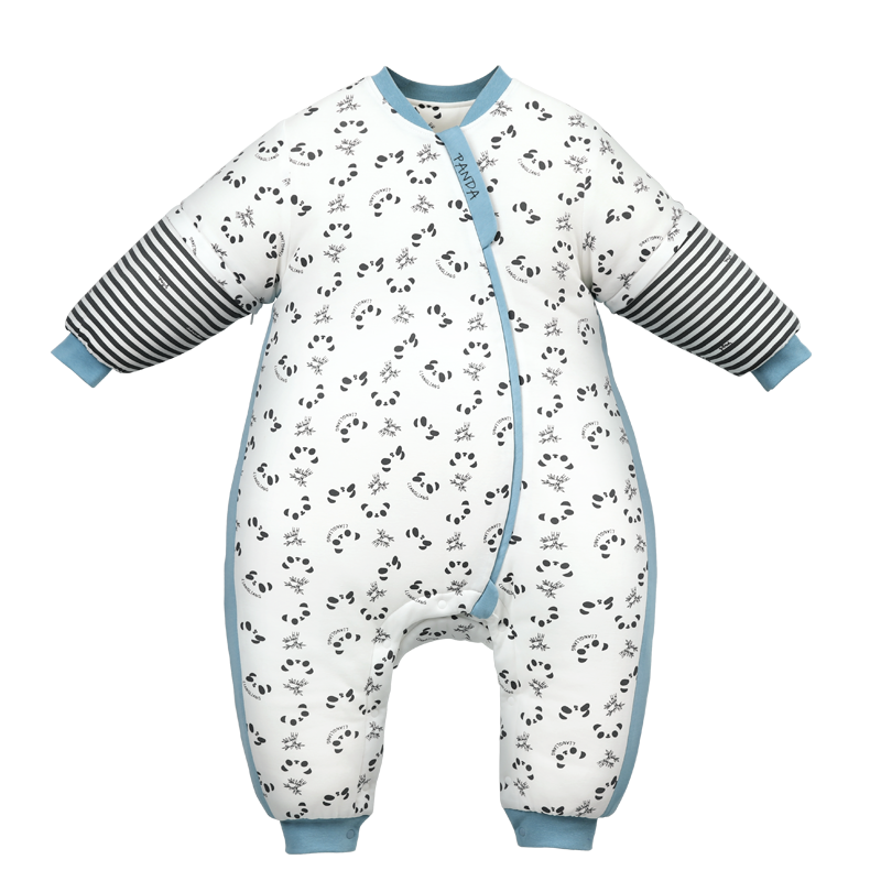 良良（liangliang）[25年新品]嬰兒睡袋火山棉恒溫兒童乖肚肚秋冬寶寶分腿防踢被子 厚夾棉【適合6-10℃】無(wú)憂藍(lán) 2XL（建議身高100-115cm）