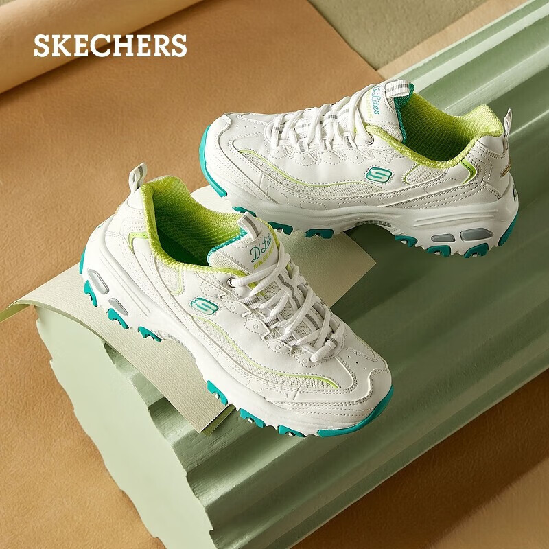 ˹���棨Skechers����Ůͬ��С��������Ь�Ӻ�����߰ٴ��˶������ϵ�Ь ��ɫ/��ɫ/WGR 37