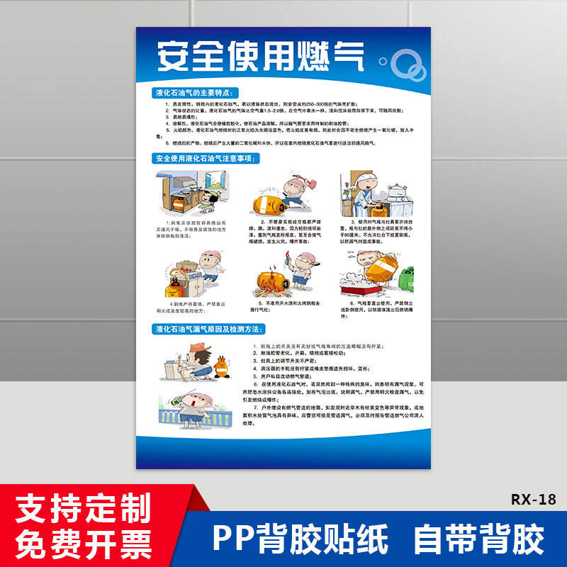 芙号液化气lng安全使用常识宣传创意海报 燃气工作管理安全制度须知