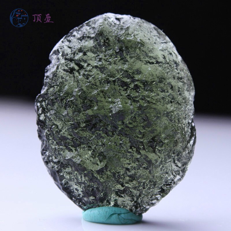 顶盈 天然捷克墨绿随形陨石吊坠 收藏手把件 陨星宇宙能量原石消郁 18