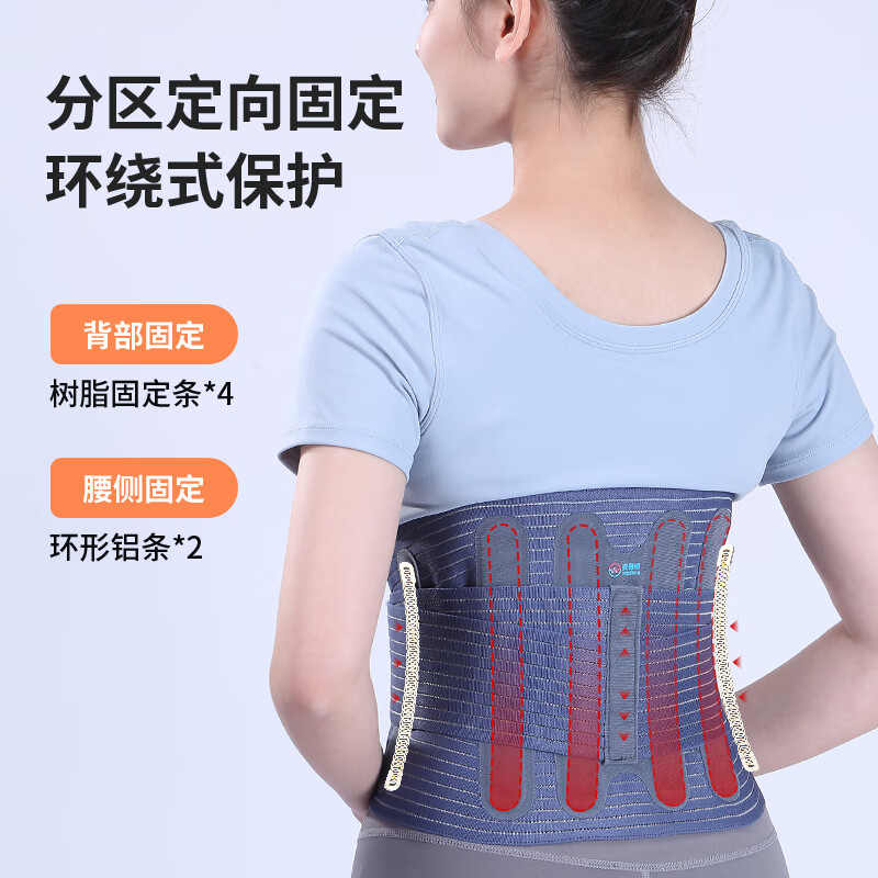 麦德威（medwe）医用护腰带加热腰护腰带暖腰带腰托护腰固定老人男女夏季通用护具 蓝色护腰带 M（2.3尺~2.6尺）