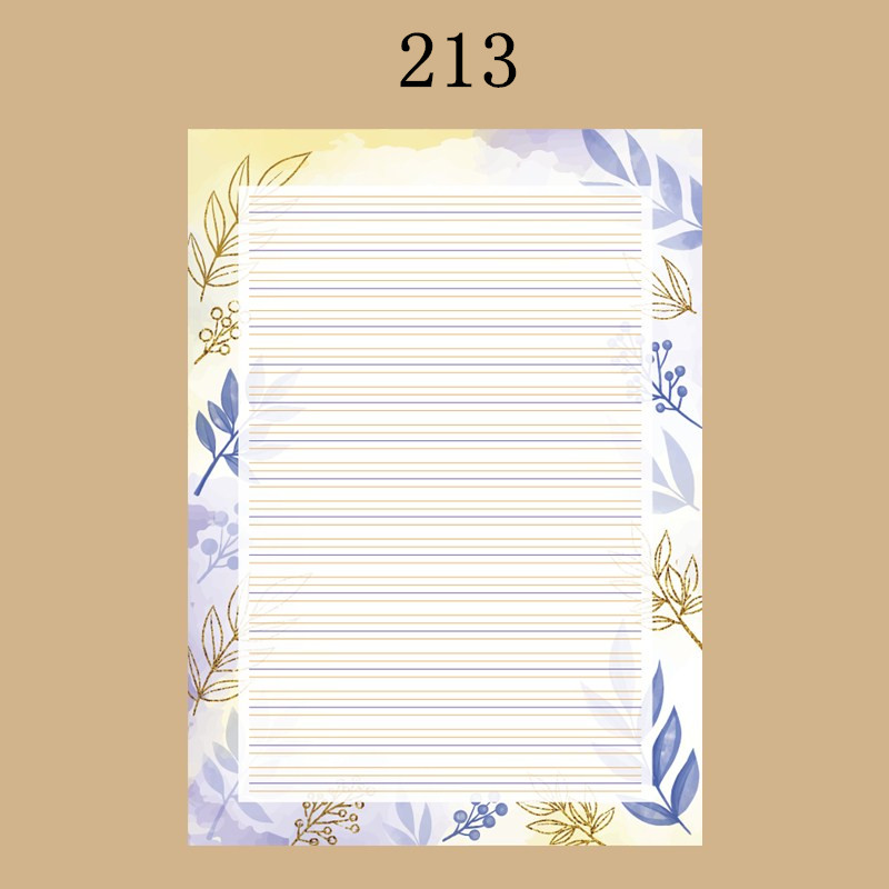 毕业那年(biyenanian) 书写纸a4彩色英文四线三格信纸花纹打印纸带