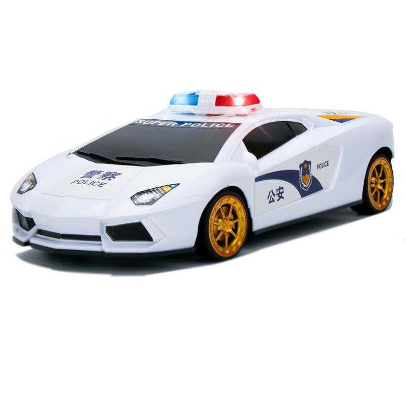 古仕龙警车玩具超大号儿童万向玩具车赛车电动声光警车小孩男孩超大号