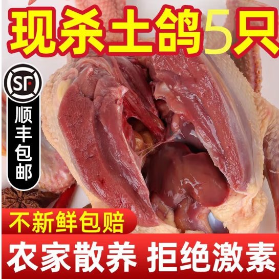 顺丰包邮乳鸽生鲜正宗三年老鸽子冷冻新鲜鸽子肉农家散养土鸽子煲 散养土鸽子1只带头带爪