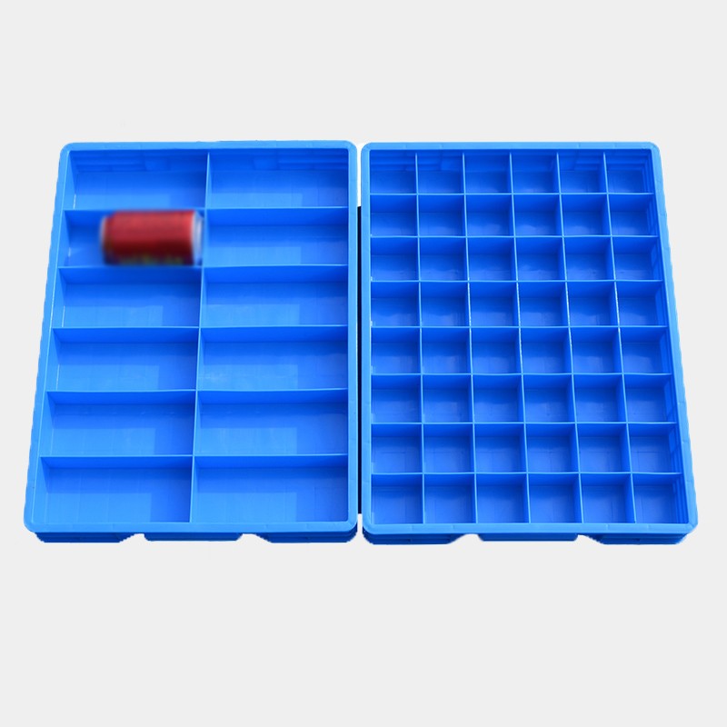 印季 塑料分格零件盒 分格螺丝盒长方形周转箱加厚固定多格分类收纳盒五金工具整理盒物料盒配件工具箱 530六格/蓝色/外径：590*380*140 尺寸如图