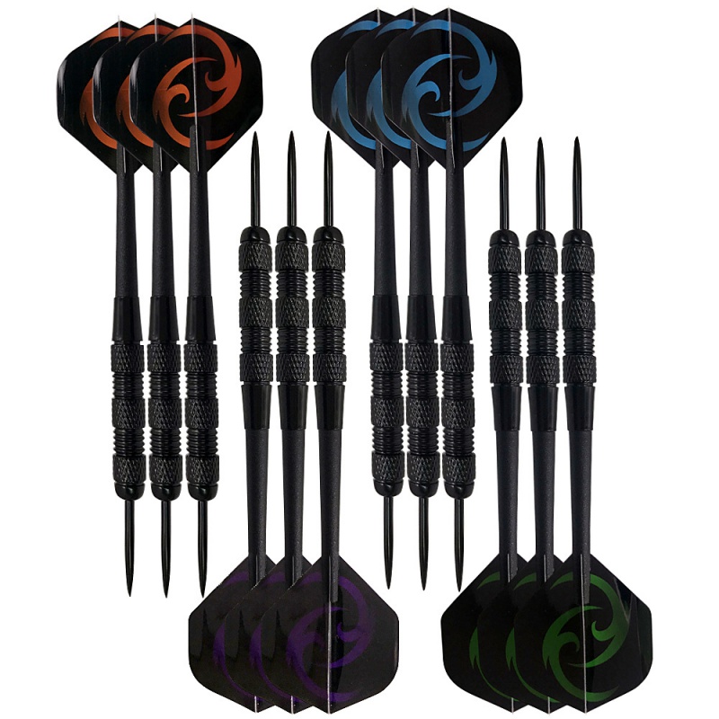 goodarts飞镖 针式飞镖12支装套装配磨砂杆酒吧抗摔硬式飞镖 【12支