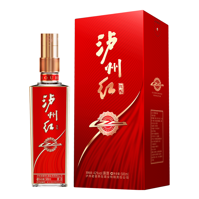 泸州老窖泸州红 红酝 婚宴喜庆露酒500ml 42度 单瓶装