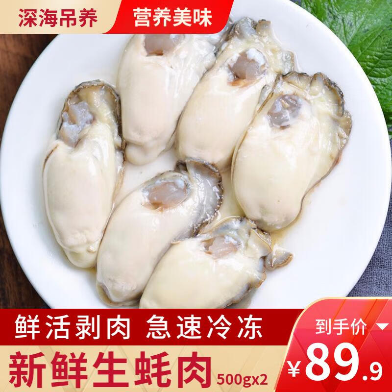 海鲜颂[东山馆] 生蚝肉 海蛎肉 净肉去壳 冷冻 牡蛎肉 海鲜水产 500gx2