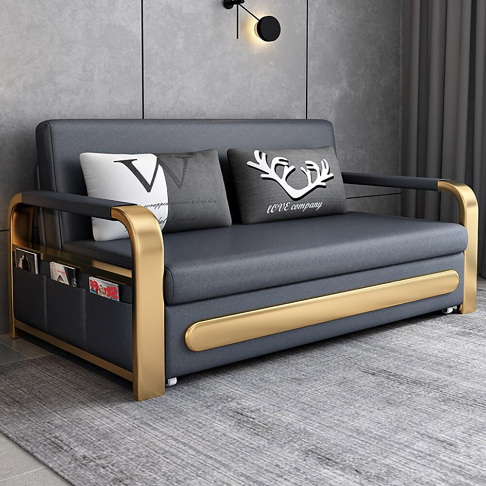 弘铁沙发床折叠两用轻奢简约小户型单双人客厅储物多功能科技布可拆洗