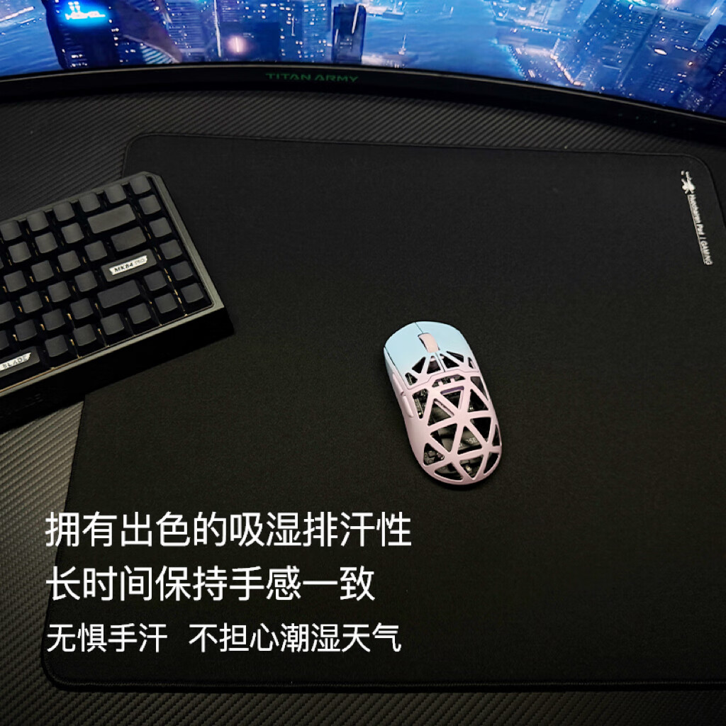 黑著火柴人类99式鼠标垫纯色细面亲肤大号fps瓦cs电竞专用加厚款控制垫 黑色490x420mm(类99式手感,细腻亲肤)