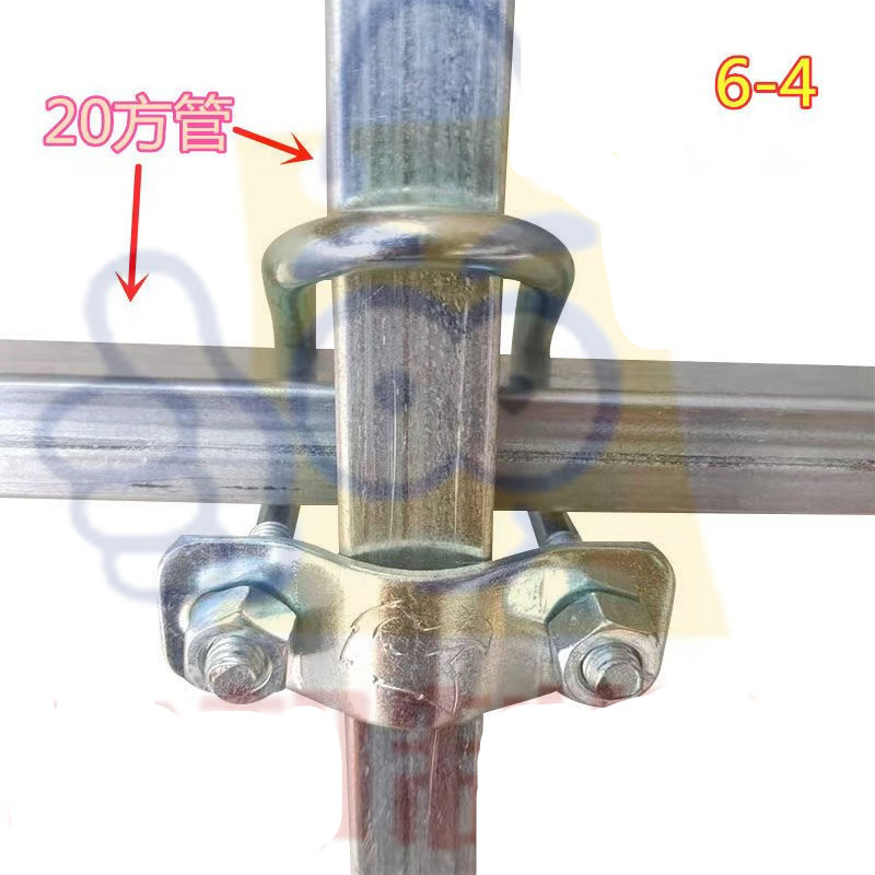 方管十字管卡扣钢管扣件双型卡扣镀锌管夹方钢固定连接卡扣定制 方管