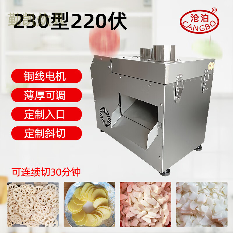 勤凯德国进口品质沧泊切片机商用土豆莲藕水果电动切片神器柠檬苹果萝 230型两相电