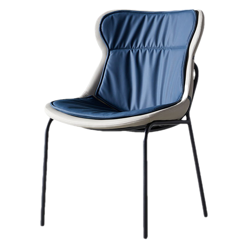 欣奢 北欧餐椅现代简约皮椅靠背椅轻奢极简家用餐厅酒店梳妆台休闲椅子 深灰色