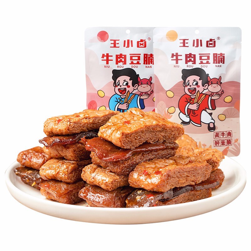 手撕素肉豆脯香辣卤香味小零食宿舍速食独立包装 牛肉豆腩(香辣味)
